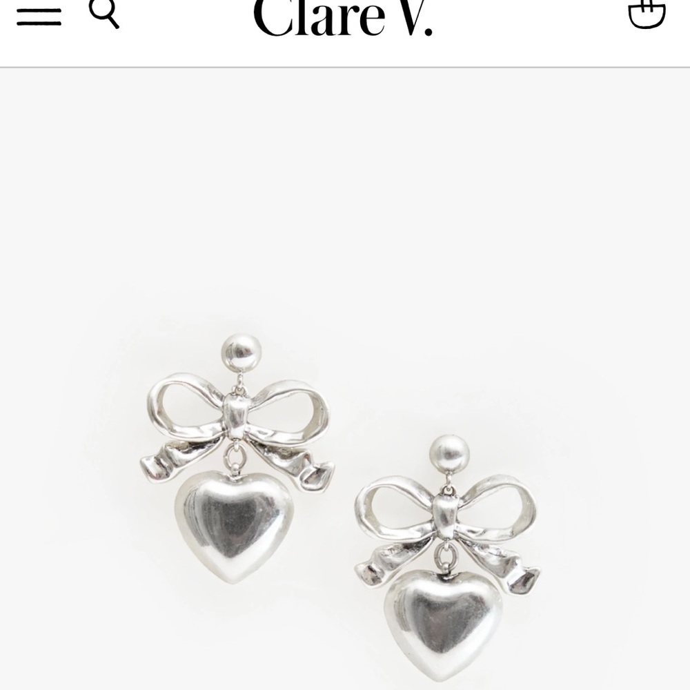 CLARE V DROP HEART EARRINGS